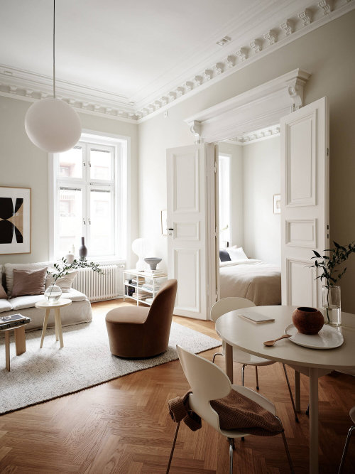 a serene beige apartment with original details // thenordroom