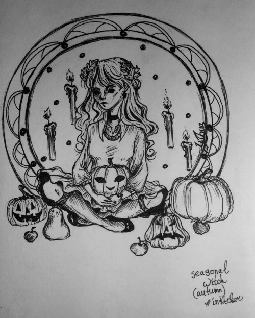 Inktober - day 1 - autumn witch