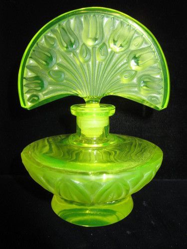 wike-wabbits: Czech uranium glass perfume bottles