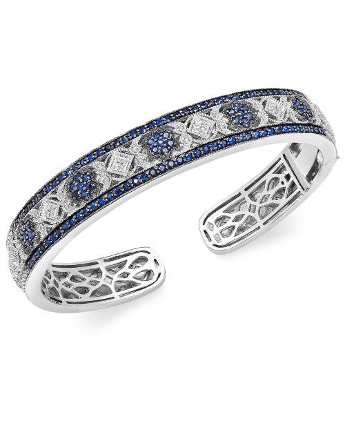 Macy’s sterling silver bracelets with round-cut sapphires