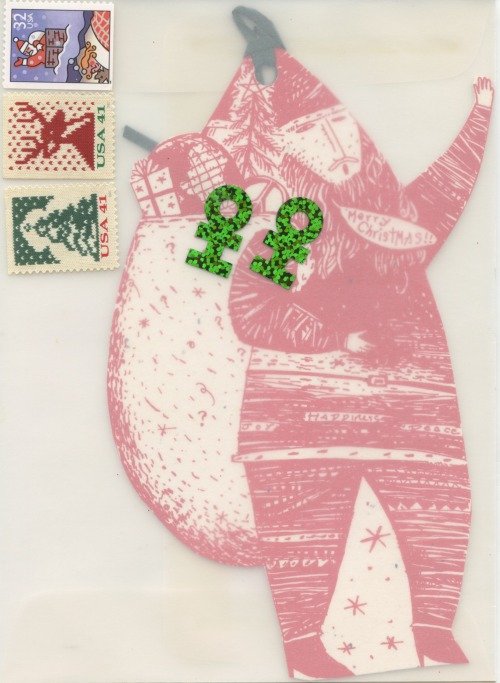 Daily post of previous holiday cards…. hanging “ornament” card in vellum envelope