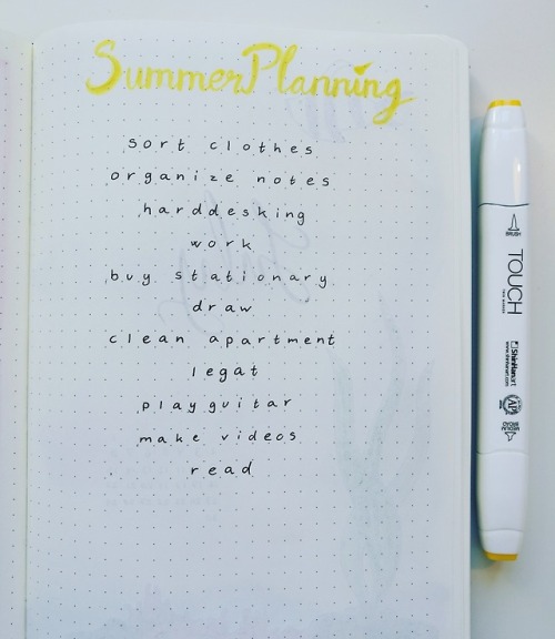 Here’s a list over the things I want to do this summer! Hopefully I’ll have a productive summer!My Y