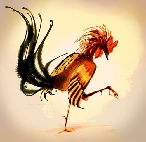 Feels like so many things are happening so I drew a rooster just to finish something.