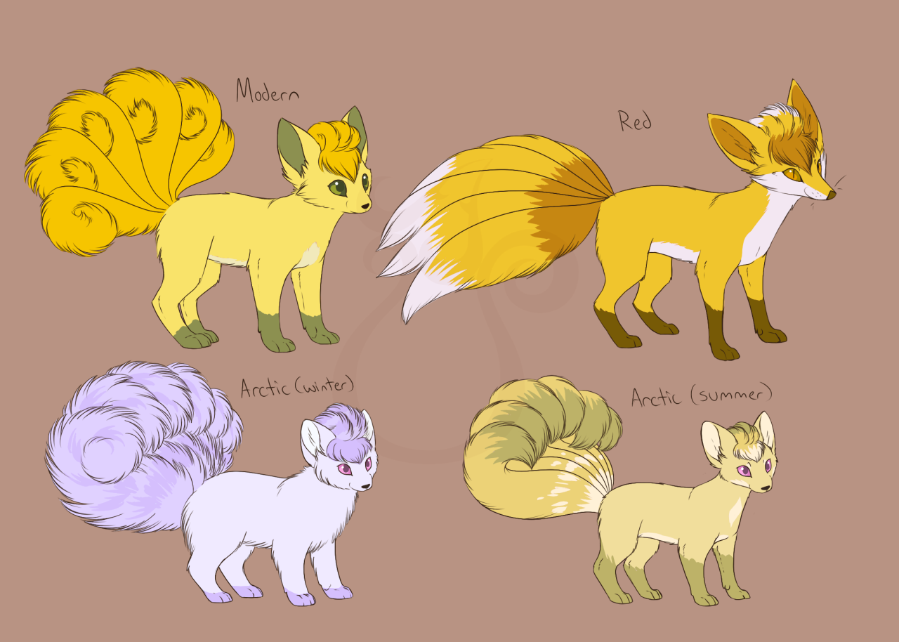 cheeziesart:I decided to revamp the designs for my vulpix variations I made a year