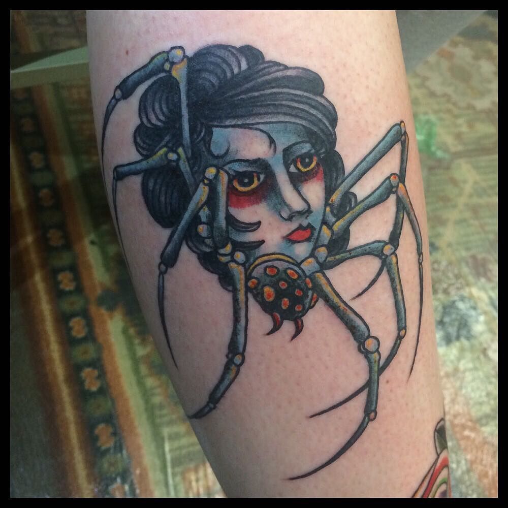 Spider Lady Traditional Tattoo Style Print. - Etsy Singapore