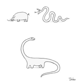 tastefullyoffensive:  How dinosaurs happened.