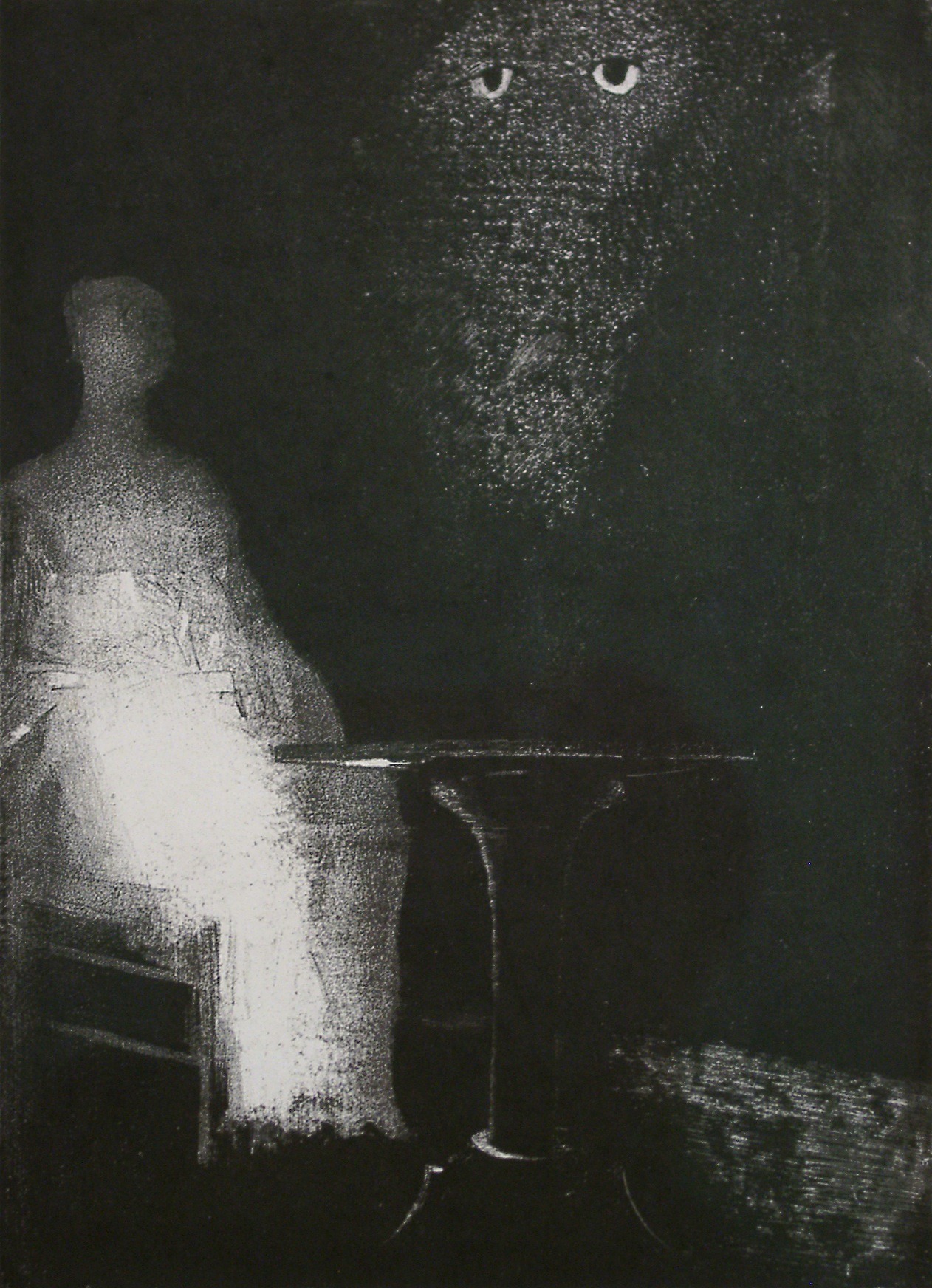 cravingdesires:  blue-voids: Odilon Redon - I Saw Above the Misty Outline of a Human