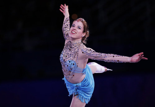 This was one of those occasions where more bling was actually too much.Bronze medalist Carolina Kost