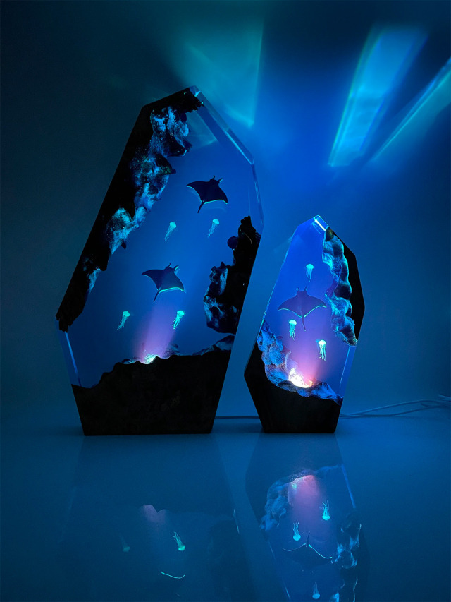 Handmade Resin Night Lights With Breathtaking Scenes