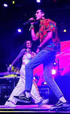 Kehlani and G-Eazy perform on the Mojave stage during day 3 of the Coachella Valley Music And Arts F