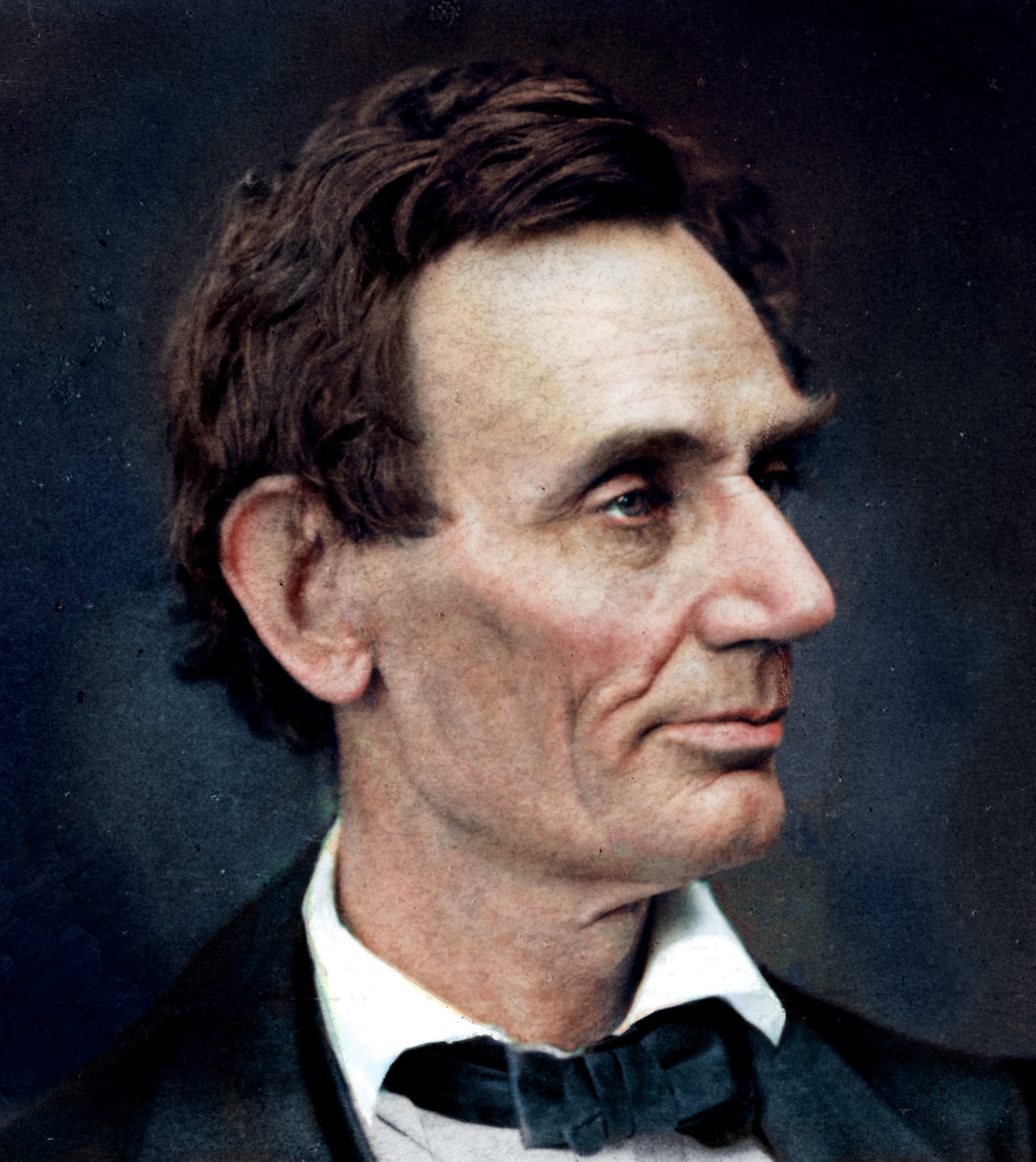 One of the best colorizations of Mr. Lincoln I’ve seen. (Except the hair–much too brown, I’d say.) This was colorized using the palette of a famous 1860 portrait. As Walt Whitman said, “None of the painters or artists have caught the subtle and...