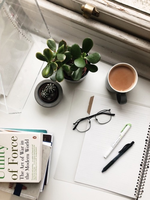 studiousminds: Overcompensating for the snow by making my study setup extra tropical Follow my study