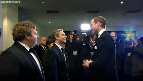 sherlockstuff: consultingclotpoleinabox: Martin meets Prince William at the London Premiere of The H