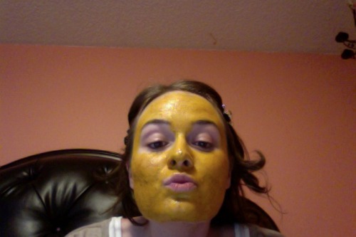 The Turmeric mask I made tonight after finding out that I can apply it topically.  [turmeric + cocon