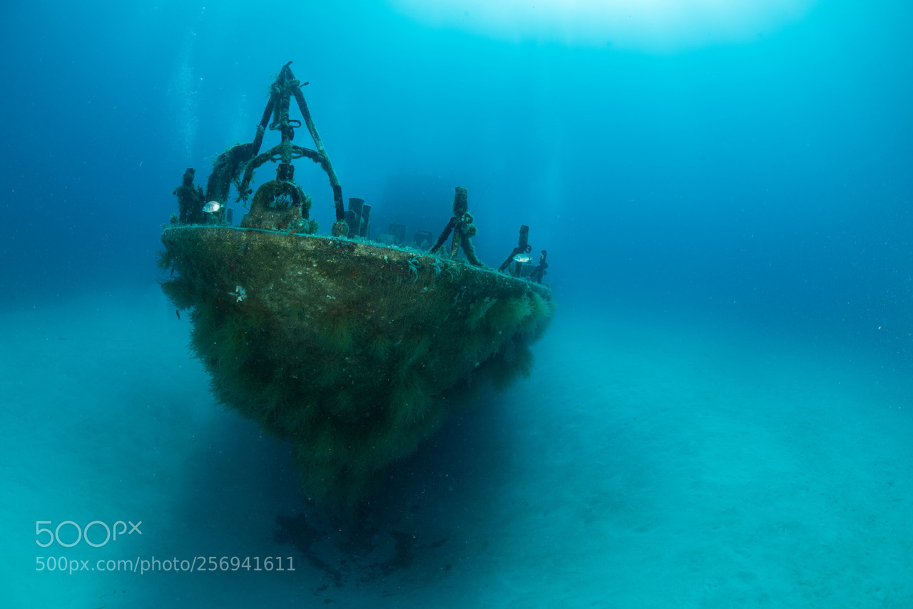 socialfoto:Comino shipwreck The P31 Comino shipwreck near Gozo / Malta lies only