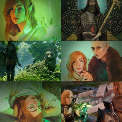 Aesthetic Challenge experiment with my own costest and my sweeatheart Teddy as Lavellan (at 1st) and