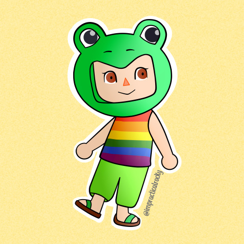  rainbow froggie ️‍ i drew my animal crossing character with one of my favorite outfits, i just love