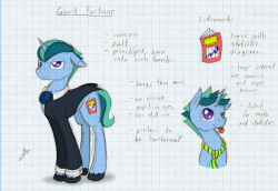 shootingstarsafterdark:Another new OC for RP use. Another RP OC with Mech-Station. ‘Cuz thats how we roll, yo. Good Fortune, a privileged, rich unicorn who just loves to hang out with his semi-middle class buddy Sugar Glacing and his donut baking family.