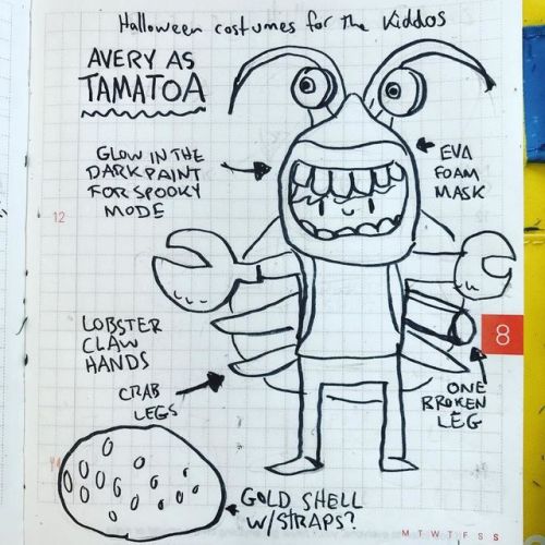 Gonna make Avery a Tamatoa costume for Halloween this year. #hobonichi #techo #journalcomics #parent