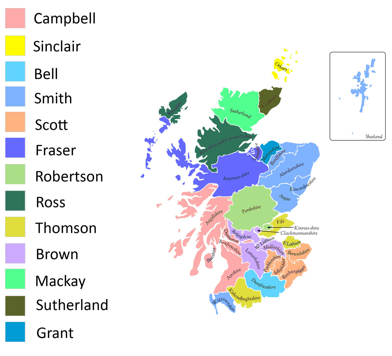 Most common surnames in Scotland from the 1881 census.
Related: Most common surnames in England & Wales from the 1881 census