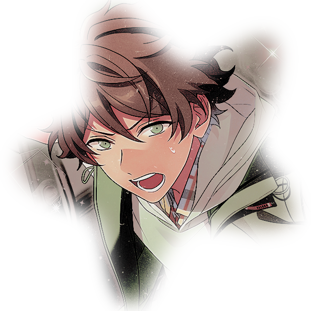 607x607 star shaped backgroundless icon of card "Land and Continent" featuring character Takamine Midori from Ensemble Stars! Edited with a green colouring PSD (Venus by Lu & unknown other) and complimented by a dust texture.