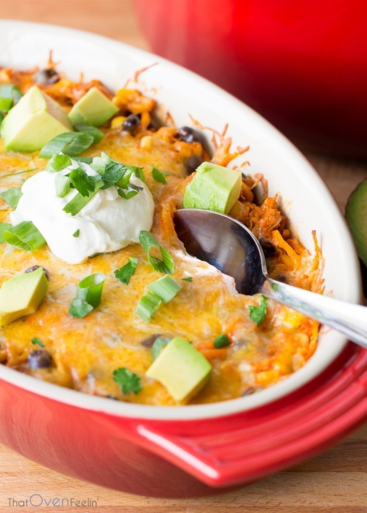 foodffs:  SPIRALIZED SWEET POTATO ENCHILADA CASSEROLEReally nice recipes. Every hour.Show