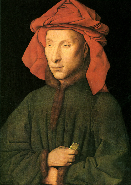 Jan van Eyck, Portrait of Giovanni Arnolfini. 1435, oil on wood panel. Staatliche Museen zu Berlin, 