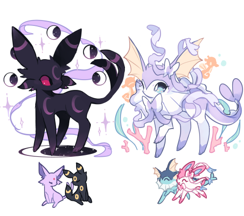 charamells: Some eeveelution fusions