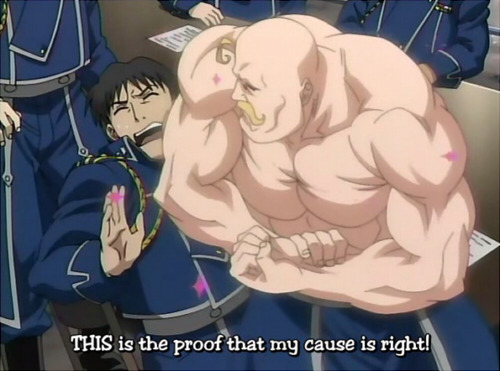 firefly-garden:  do you guys remember that time Armstrong convinced his troops to stage a coup because of his muscles 