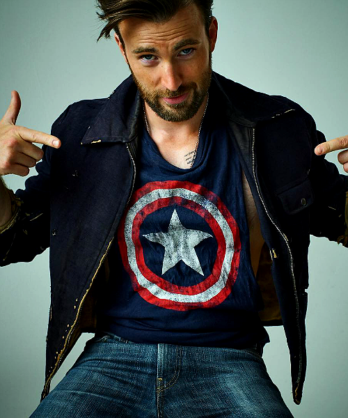 stuckysource:  Chris Evans photographed by adult photos