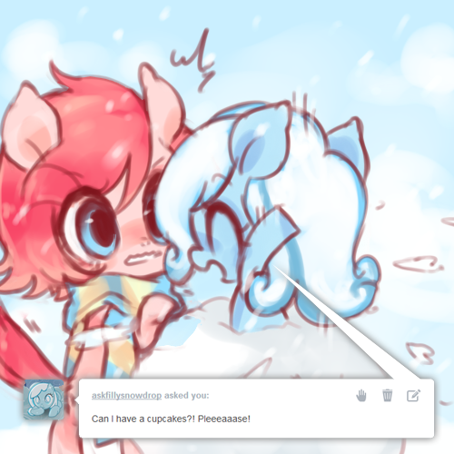 ask-pinkamena-kor:  http://questionsnowdrop.tumblr.com/ http://askfillysnowdrop.tumblr.com/  X3 Hee!  …I should probably get around to actually watching that Snowdrop thing… <<’ xD