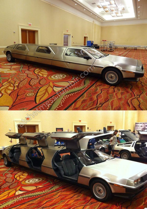 ratchetmess:  Thats a motherfucking Delorian limo. Going Back 2 the Future like a boss