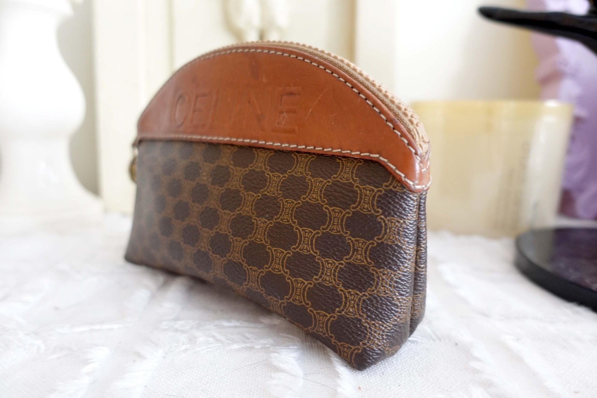 French famous brand LOUIS VUITTON LV antique brown leather and PU leather  pattern Silver wallet vintage - Shop Mr.Travel Genius Antique shop Wallets  - Pinkoi