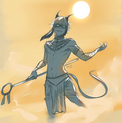 maysoulrose:  Some Egyptian Chat Noir I’ve been wanting to draw Egyptian stuff for ages and then this little dope showed up and here we are 