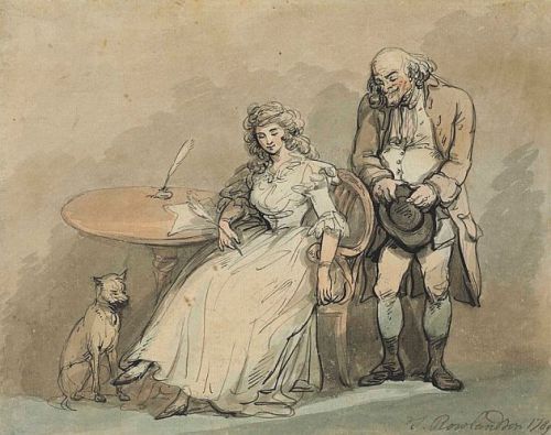 The Suppliant (1789) by Thomas Rowlandson (England, 1756-1827). Pencil, black ink &amp; watercol