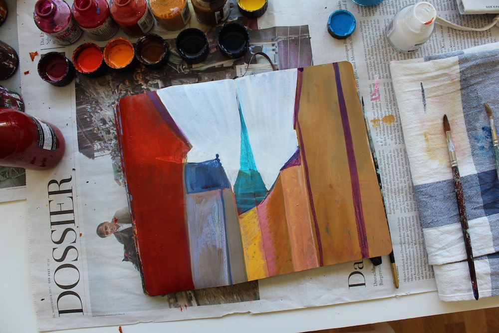 missydunaway:  This painting started off as a sandstorm in Morocco, but changed course
