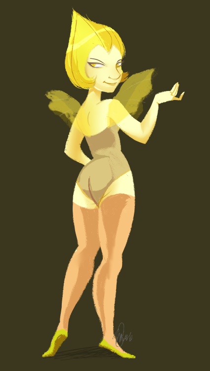 jizzy-art:  Yella Pearl. Experimenting with textured brushes. 