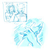 nostalgicsneeze:rough steddie comic panel/storyboard style practiceLove the idea