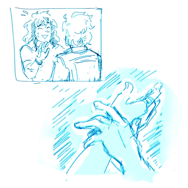 nostalgicsneeze:rough steddie comic panel/storyboard style practiceLove the idea