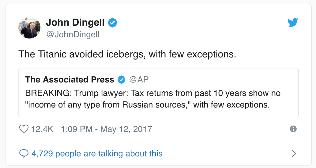  It’s also worth noting that nobody in their 90s will ever master Twitter better than John Dingell 