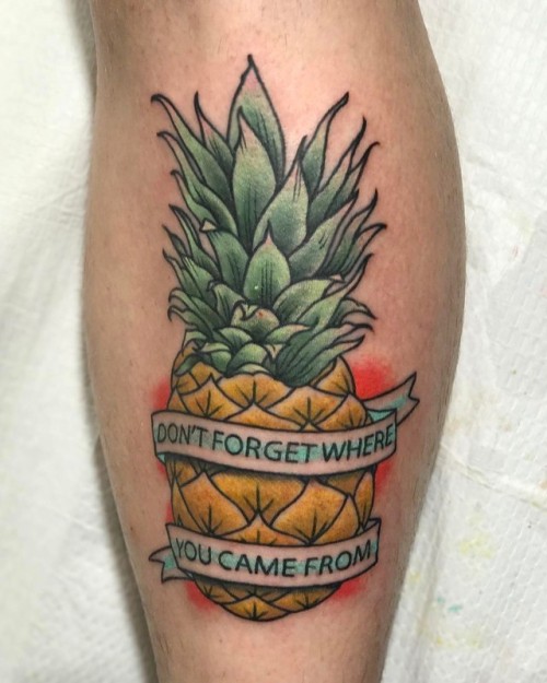 fourthkindillustration:Really fun pineapple for Steven!thanks again🍍🙏🍍 #pcrumptattoos #thebutcher #1337tattoos #pineappletattoo  (at The Butcher)