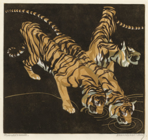 Norbertine Bresslern-Roth Tiger, 1923 Colour woodcut