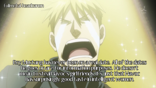 Roy Mustang has never been on a real date.  All of the dates he goes on are for information purposes