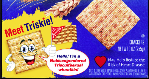 liartownusa:Nabisco™ invites you to meet Triskie, the world’s first panromantic mascot with a corpor