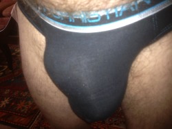 bullhungthick:  My man bulge with three different sets of gear