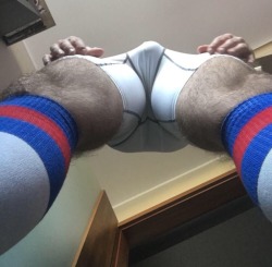 Men in rugby and footy socks