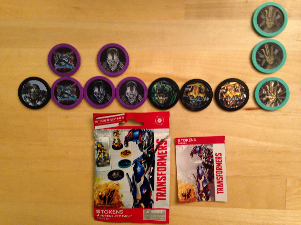 Some cool Transformers: Age of Extinction AR tokens I picked up today! Sad that I