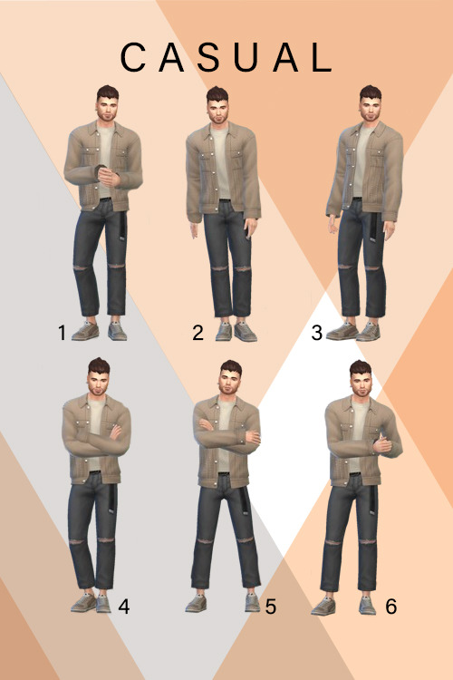 SakuraLeon — ♥ Casual Male ♥ Total 6 full body poses for the...