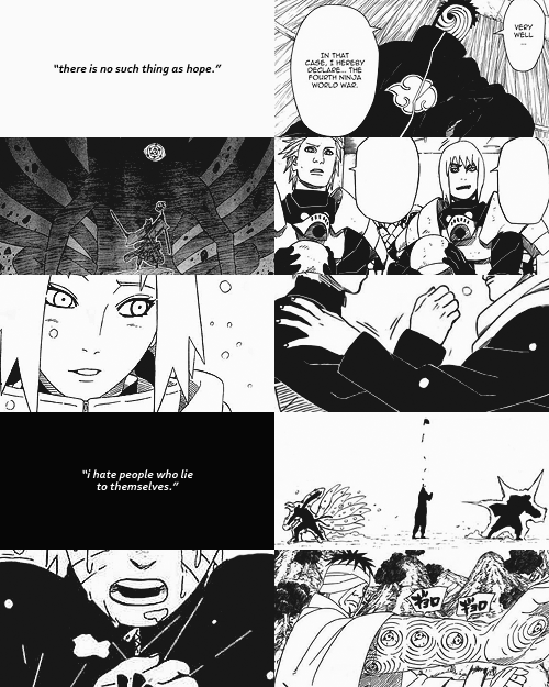 uchihasasukes:  naruto challenge: favourite story arc → five kage summit  “i finally got my first bit of revenge for itachi. it was a high unlike everything i’ve ever felt. like i was cleansing the uchiha name of the stigma that’s dogged it for