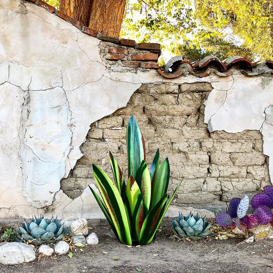 “El Camino Real” Metal Agave Sculpture inspired by the legendary trail that is now the 101 freeway, one of the beautiful routes linking SoCal and NorCal #topangapatina #southwesternart #sculpture #metalart #agave #tequila #desertart #rusticdecor...